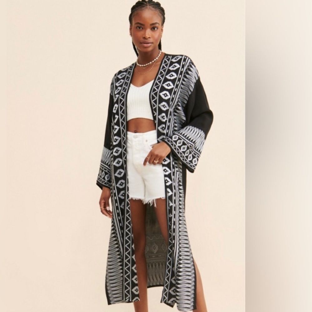 Anthropologie Ollari Embroidered Duster Cardigan!